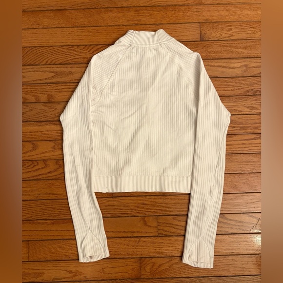Lululemon Rest Less Cropped Half Zip ribbed shirt - Picture 8 of 9